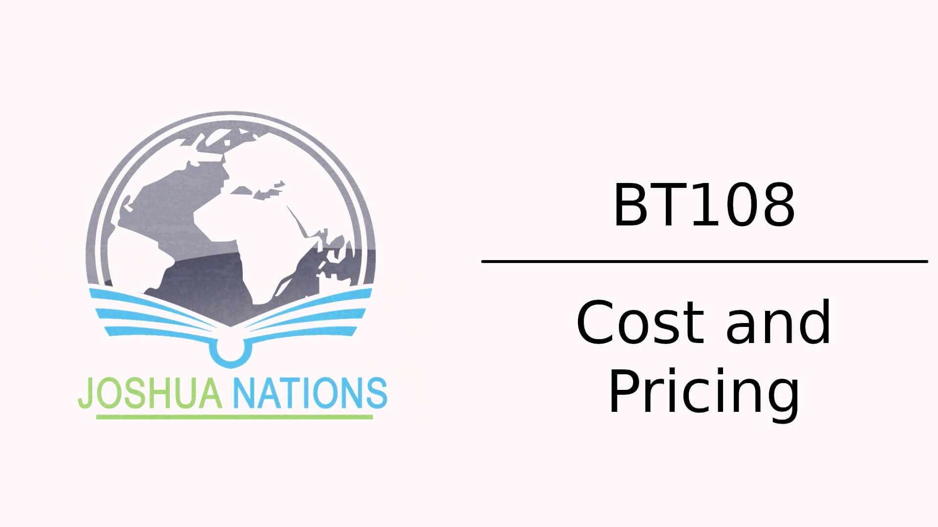 BT108 Cost and Pricing