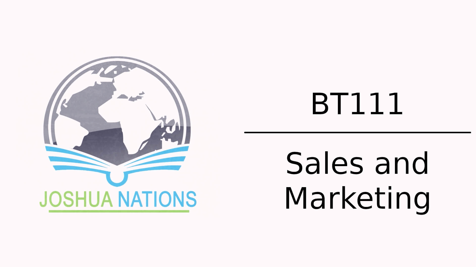 BT111 Sales and Marketing